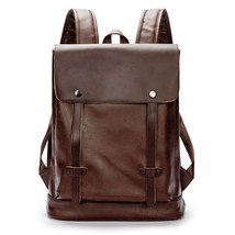 Men&#39;s Backpack Backpack College Style Middle School Student Schoolbag Leather Ba - £51.15 GBP