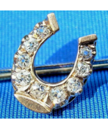 Earth mined Diamond Antique Cushion cut Deco Horseshoe Brooch Equestrian... - $3,320.25