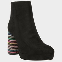 Betsey Johnson Women Embellished Heel Ankle Booties Downie Size US 5M Black - £43.51 GBP