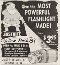 1951 Print Ad Justrite Yellow-Flash 8 Flashlights 1/4 Mile Beam Chicago,IL - £5.77 GBP