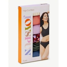 Women&#39;s Joyspun Cotton High Cut Bikini Panties 6 Pair Pack Size XL (16-1... - £6.93 GBP
