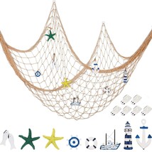 Decorative Net Nautical Ing Net Wall Hanging Decor, 8 Pieces Star, Sai - £21.76 GBP