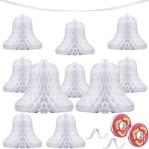 10 Pieces Wedding Bells Hanging Honeycomb Wedding Decorations Bridal Hon... - £21.95 GBP