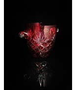 AJKA ODESSA RUBY RED CRYSTAL champagne ICE BUCKET approx 5.5&quot;H - £199.58 GBP