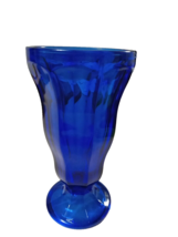 Anchor Hocking Cobalt Blue Glass Octagon Parfait Fountain Glass Footed Set of 3 - £14.67 GBP