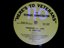 Al Martino Military Radio Show Program Here&#39;s To Veterans - £27.48 GBP