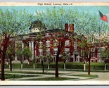 Alta Escuela Edificio Lawton Oklahoma Ok 1929 Wb Tarjeta Postal K12 - $4.44