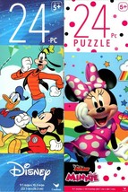Disney Characters &amp; Minnie- 24 Piece Jigsaw Puzzle (Set of 2) - £11.86 GBP