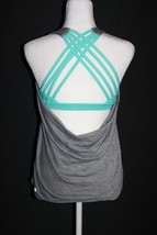 Lululemon Women&#39;s Gray Tank Top With Built In Teal Sports Bra Size Small... - $22.50