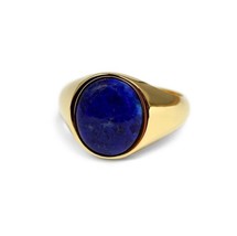 Anello Uomo Sigillo Anello Lapislazzuli Gemma Blu Argento Sterling 925... - £69.95 GBP