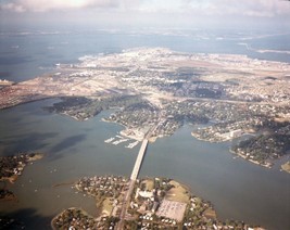 Aerial view of base Naval Air Station Norfolk NAS 1984 Photo Print - £6.90 GBP