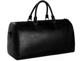Mens Faux Leather Black Weekender Travel Bag (Carry On) - £21.89 GBP