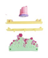 Vintage 1997 My Little Pony My Pretty Parlor Parts Wall Hooks Pink Flowers - £7.81 GBP