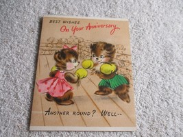 Wedding Anniversary Congratulations Hallmark Greeting card 1949 NOS Bears - £15.45 GBP