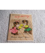 Wedding Anniversary Congratulations Hallmark Greeting card 1949 NOS Bears - $374.59 MXN