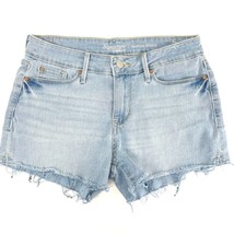 Levi’s Signature Womens 2 Modern Shorts Denim Fray Hem Medium Wash Summer - £11.45 GBP