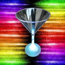 Led Multi Color Flashing Martini Glass Blinking Tiki Bar Cocktail Party Drink Cup - £4.46 GBP