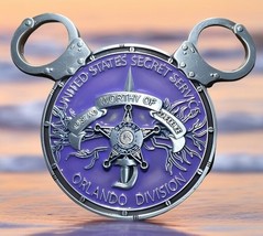 WDW Orlando U.S. Secret Service Office Purple Mickey Disney Ears Challenge Coins - £13.33 GBP