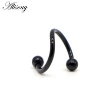 Alisouy 1pcs S-shape Labret Ring surgical Stainless Steel Bar Spiral Twister Ear - £8.66 GBP