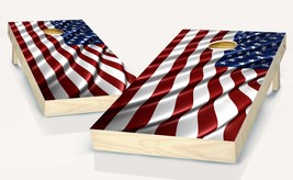 Cornhole American Flag Board Vinyl Wrap Laminated Sticker Set Decal - £42.65 GBP