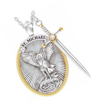 St. Michael Catholic Patron Steel Pendant Necklace - $73.41