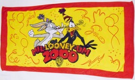BUGS BUNNY &amp; DAFFY DUCK Looney Tunes 2000 Millennium Towel Printed cotton 30X57&quot; - £27.50 GBP
