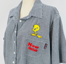 Vintage Looney Tunes Womens Shirt 26 28W Gingham Plaid Tweety X-treme At... - £31.96 GBP