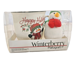 Pfaltzgraff Winterberry 20 oz. Happy Holidays Mug With Snowman Ornament NIB - £10.42 GBP