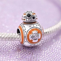 2020 Winter Release 925 Sterling Silver Star Wars BB-8 Charm With Enamel Charm   - £13.42 GBP