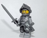 Minifigure Custom Toy Knight Grey soldier Castle army crusades - £4.18 GBP