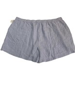 Tahari Shorts Womens 3X Light Blue Linen Pull On Lagenlook Minimalist Be... - $34.77 CAD