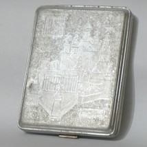 Vintage CIGARETTE CASE - Russia USSR 1970s - Etched Aluminum - Moscow Kremlin - £25.88 GBP