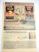 1983 Color Ad Atarisoft Video Games Pac-Man, Donkey Kong, Centipede - £6.27 GBP