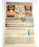 1983 Color Ad Atarisoft Video Games Pac-Man, Donkey Kong, Centipede - £6.28 GBP