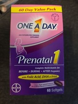 One A Day Prenatal 1 Complete Multivitamin Supplement 60 Ct Softgels (MO1) - £16.69 GBP