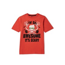 Way to Celebrate Boys  Scary Awesome Halloween T-Shirt Size L (10-12) Orange - £10.16 GBP
