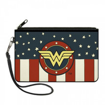 Wonder Woman Patriotic Large Zipper Wallet Red - $25.98