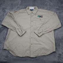 Tri Mountain Shirt Mens XL Beige Woods Water Button Up Long Sleeve Collared Top - £13.97 GBP