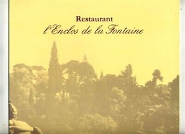 Restaurant l&#39;Enclos de la Fontaine Menu Hotel Imperator Nimes France  - £69.52 GBP