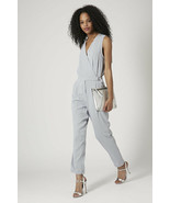 Topshop Sleeveless Crepe D-Ring Jumpsuit Sz 4 Grey - $1,310.33 MXN