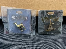 Harry Potter Sorting Hat and Doe Patronus Lapel Pins Lootcrate New Bioworld - $22.44