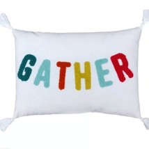 NEW! 2 Pack Target GATHER Decorative Pillow Colorful Tassels White - $338.51 MXN