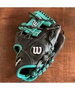 Wilson A500 Green Black Leather Youth 10.75&quot; Baseball Softball RHS Throw... - $39.99