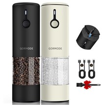 Stainless Steel Electric Salt &amp; Pepper Grinder Set (Black/Cream) - USB-C... - $202.49