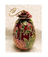 Vintage Cloisonne Enameled Large Egg Ornament Oriental Scene Design Art ... - $40.60 CAD