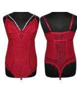 Torrid Sexy Red Diamante Bling Lace Thong Bodysuit Plus Size 2X 18-20 - £29.90 GBP