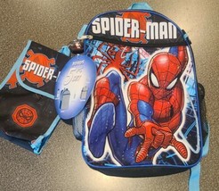 Marvel &quot;Spiderman&quot; Backpack ~ Book Bag ~ Five (5) Piece Set - £18.64 GBP