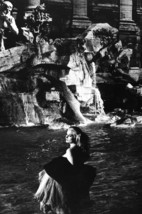 Anita Ekberg in La Dolce vita Iconic Bathing in Trevi Fountain Rome Scene 24x18  - $23.99