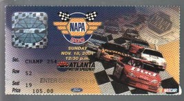 Atlanta Motor Speedway NASCAR NAPA 500 Ticket Stub 11/18/2001VF - £23.51 GBP