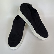 Steve Madden Shoes Women&#39;s 8.5 Black Beale Knit Slip On Platform Casual Sneakers - £14.77 GBP